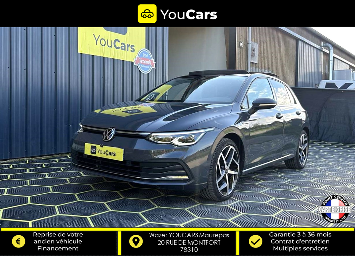 Volkswagen Golf 8 VIII STYLE 1.5 eTSi DSG7 150 cv Boîte auto TOIT OUVRANT ENTRETIEN VW APPLE CARPLAY