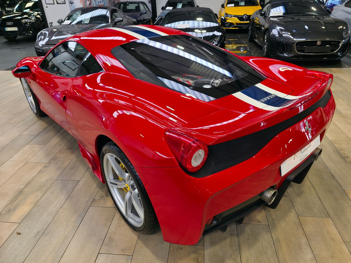 Ferrari 458 SPECIALE 4.5 605 ORIGINE FRANCE / ROSO CARSA /  BANDES NART / HARNAIS 