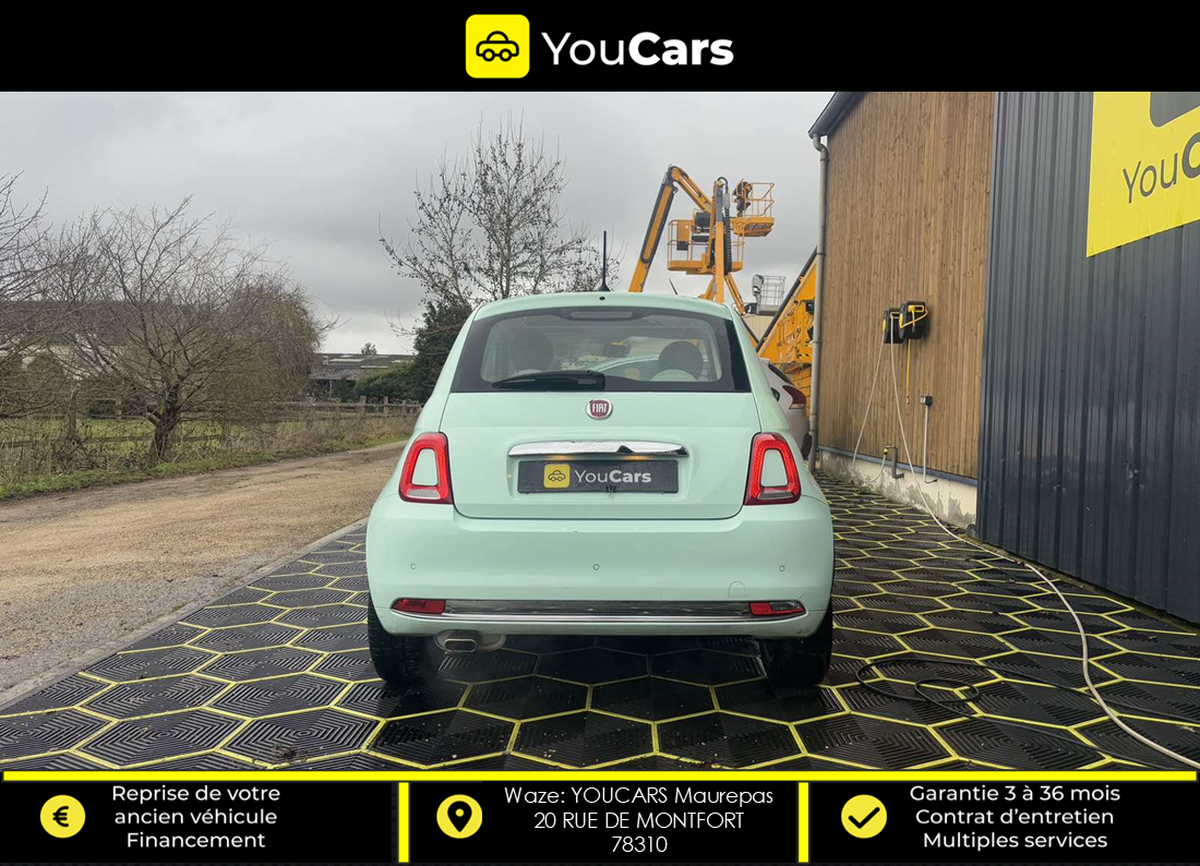 Fiat FIAT 500 1.2 70 SPORT III Phase 3 1.2 69 cv IDEAL JEUNE PERMIS APPLE CARPLAY FAIBLE KILOMETRAGE