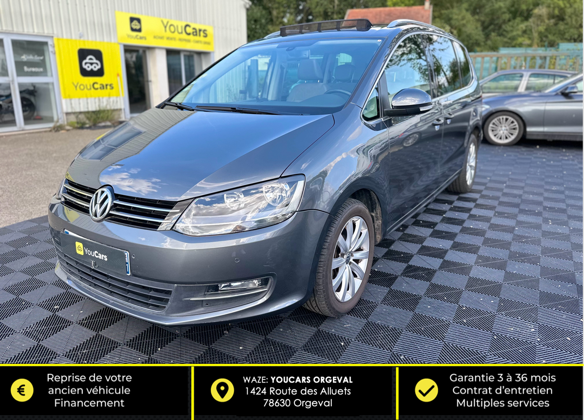 Volkswagen Sharan 2.0 tdi DSG6 S&S 170 cv Boîte auto 7 PLACES TOIT PANORAMIQUE - SEMI-CUIR ALCANTARA