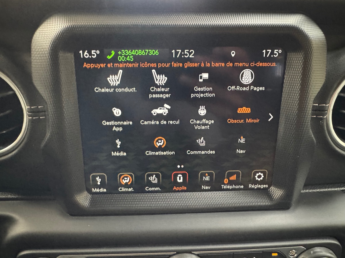 Jeep Wrangler 4XE 380CV UNLIMITED 4X4 OVERLAND JANTE RIDGE RUGGED 17°/CAM/ALPINE