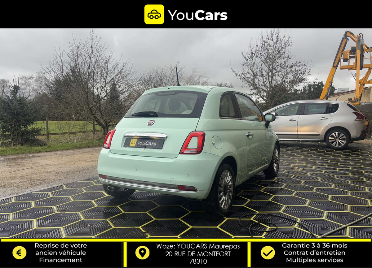 Fiat FIAT 500 1.2 70 SPORT III Phase 3 1.2 69 cv IDEAL JEUNE PERMIS APPLE CARPLAY FAIBLE KILOMETRAGE