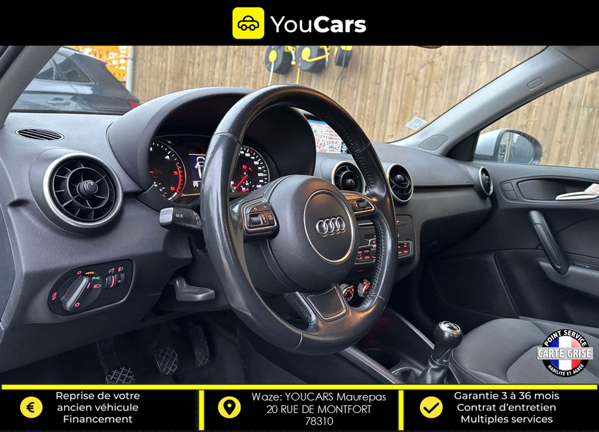 Audi A1 I Phase 2 Sportback 1.4 TDI 90 cv RADAR DE RECUL ENTRETIEN A JOUR GPS