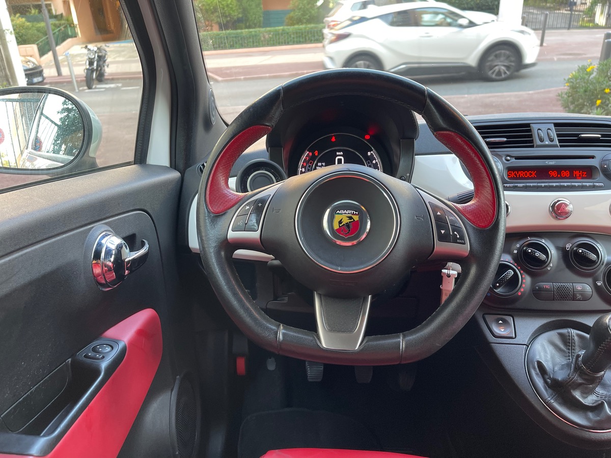 Abarth 500 160 CV Turismo / Reprogrammée Bio Ethanol / Intérieur Cuir Rouge