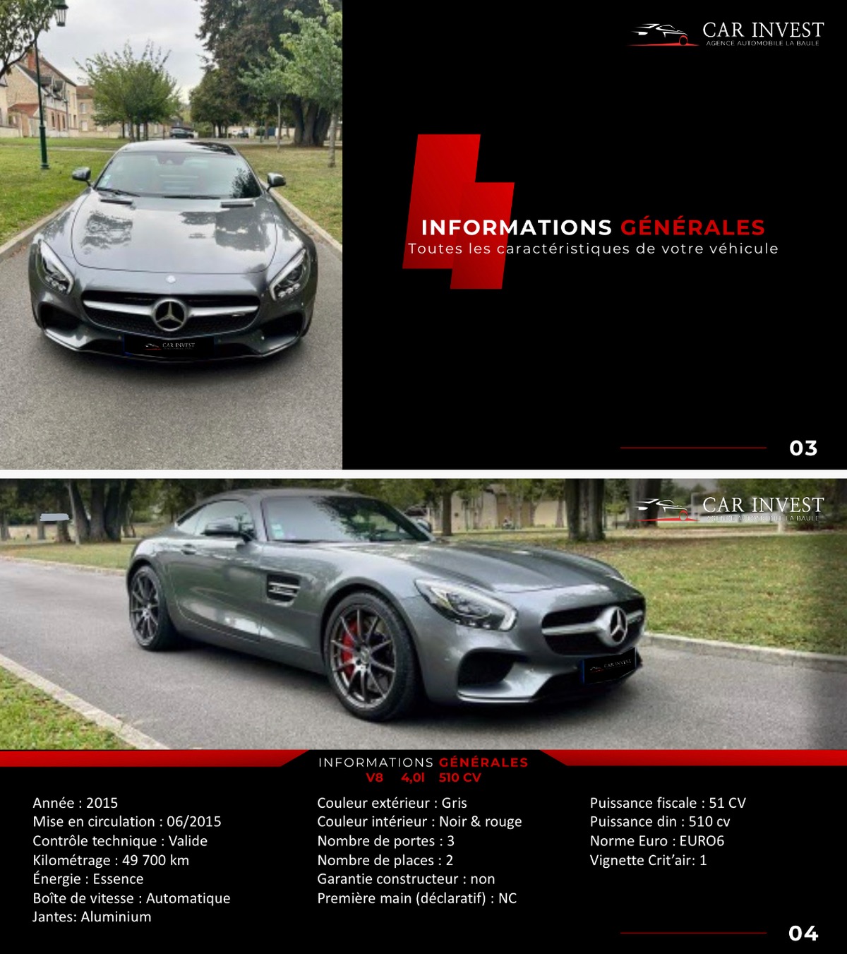 Mercedes AMG GT S FULL OPTION 510 CH CONFIGURATION RARE