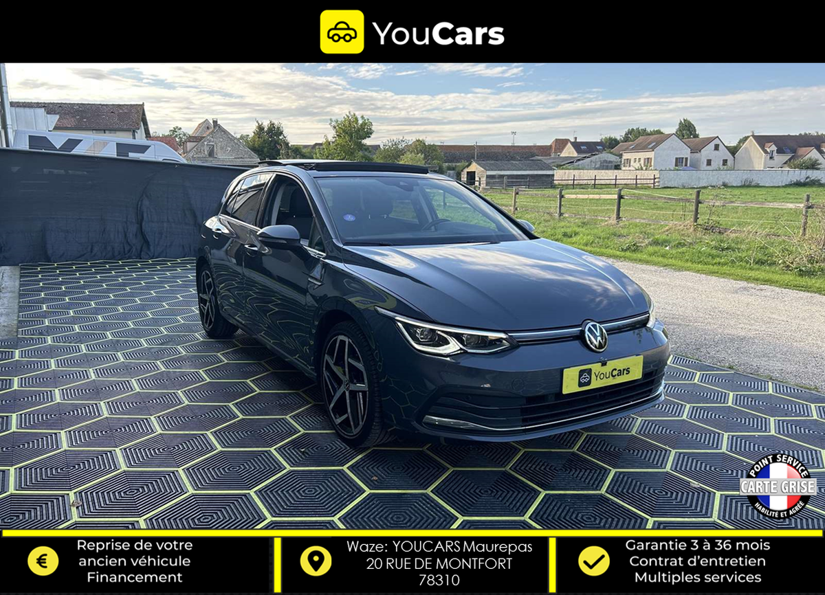 Volkswagen Golf 8 VIII STYLE 1.5 eTSi DSG7 150 cv Boîte auto TOIT OUVRANT ENTRETIEN VW APPLE CARPLAY