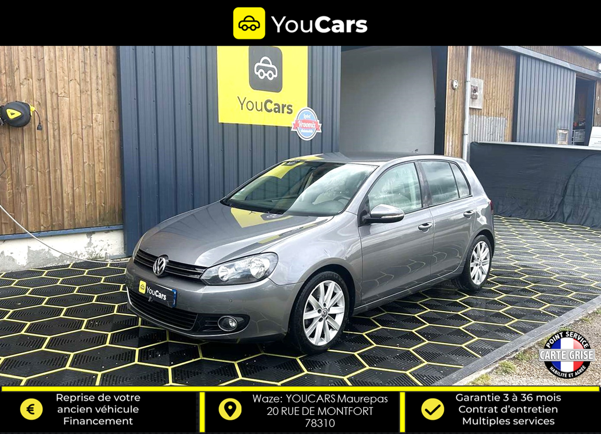 Volkswagen Golf VI CARAT 1.4 TSI 160 CV / 2EM MAIN / RADAR AV ET AR / CLIM / GPS / BLUETOOTH