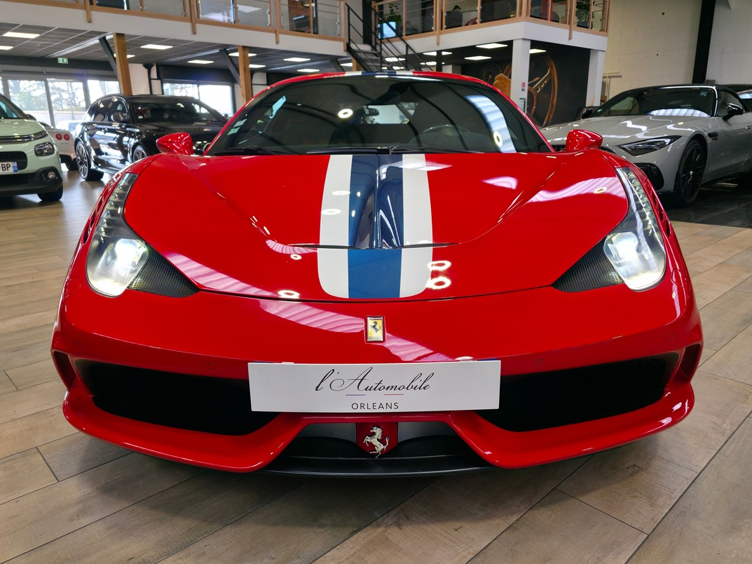 Ferrari 458 SPECIALE 4.5 605 ORIGINE FRANCE / ROSO CARSA /  BANDES NART / HARNAIS 