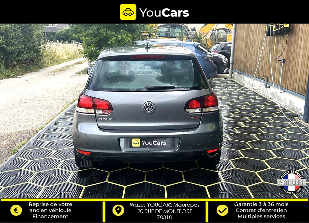 Volkswagen Golf VI CARAT 1.4 TSI 160 CV / 2EM MAIN / RADAR AV ET AR / CLIM / GPS / BLUETOOTH