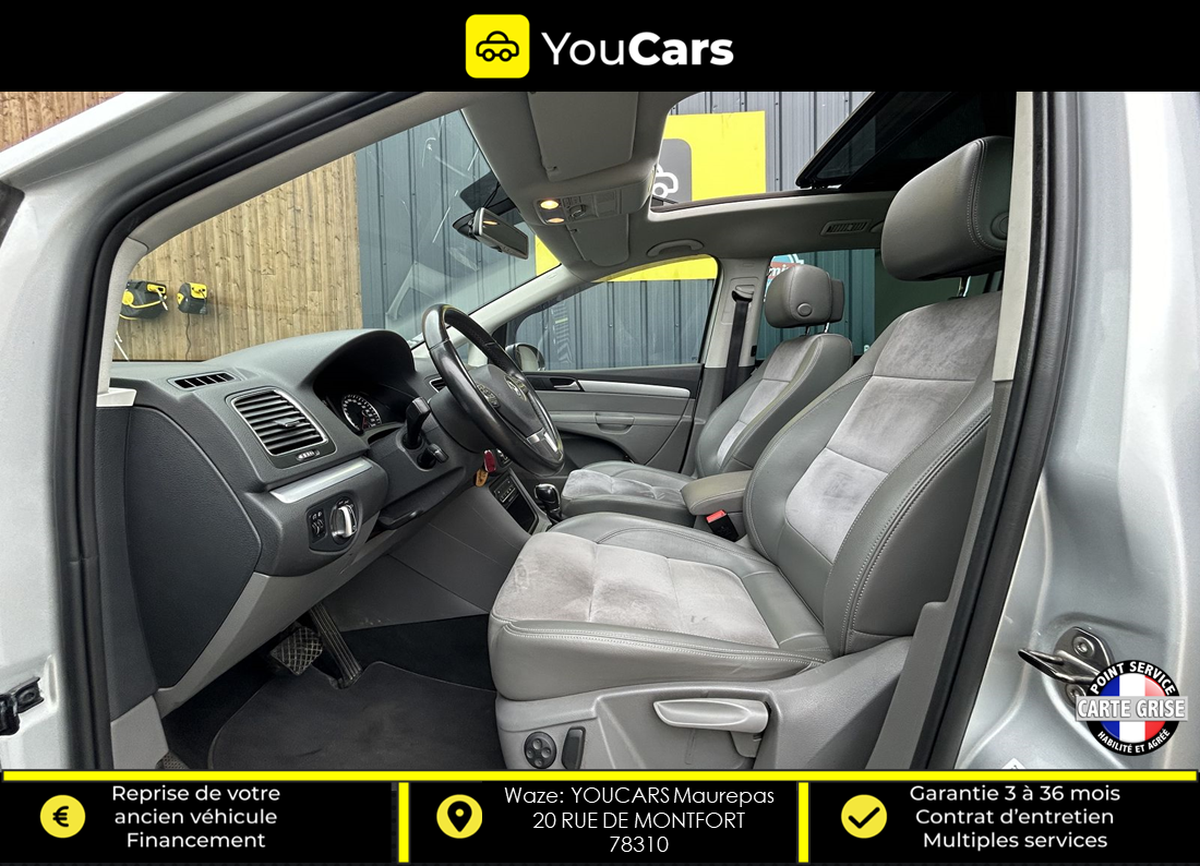 Volkswagen Sharan CARAT 2.0 TDi DPF DSG6 140 cv TOIT OUVRANT PANO - SIEGES CHAUFFANTS AV