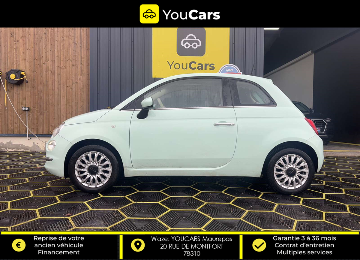 Fiat FIAT 500 1.2 70 SPORT III Phase 3 1.2 69 cv IDEAL JEUNE PERMIS APPLE CARPLAY FAIBLE KILOMETRAGE