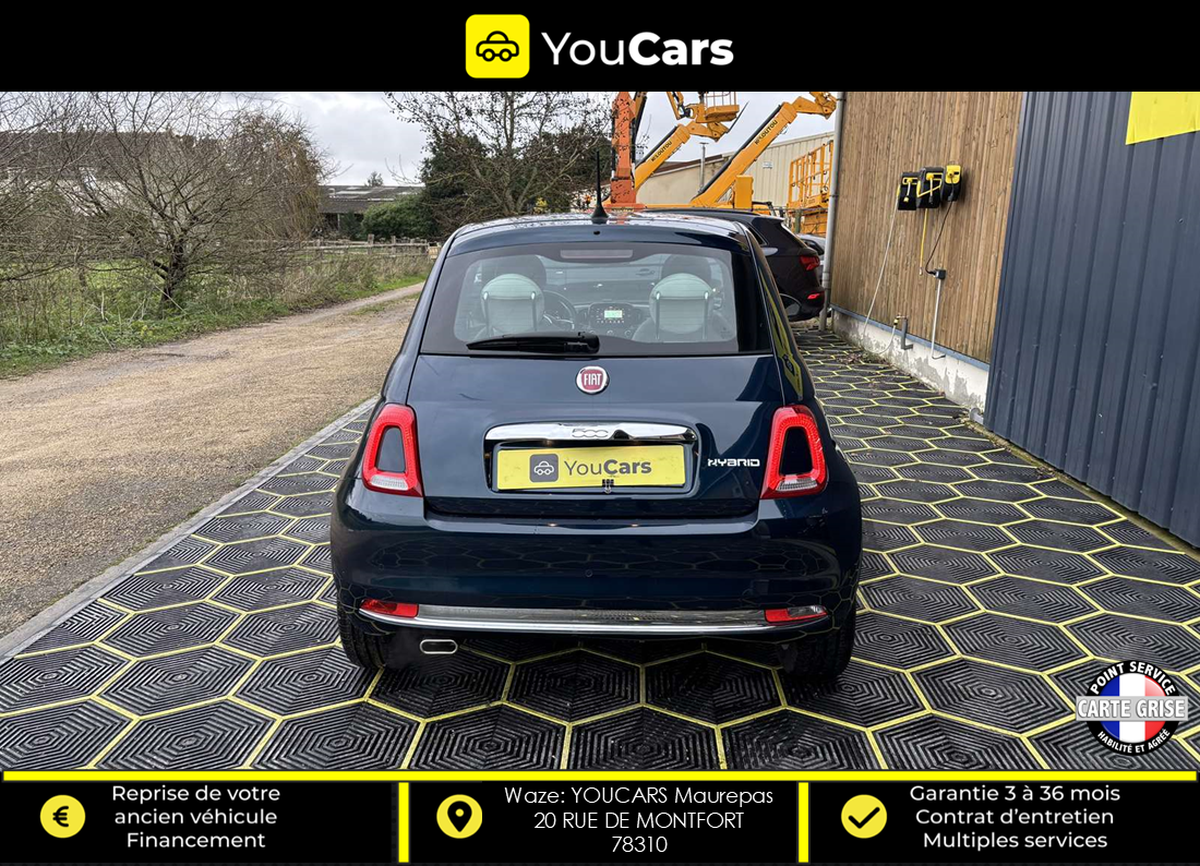 Fiat 500 III Phase 3 1.0 LOUNGE Mhd 69 cv PACK CITY TOIT PANORAMIQUE APPLE CARPLAY