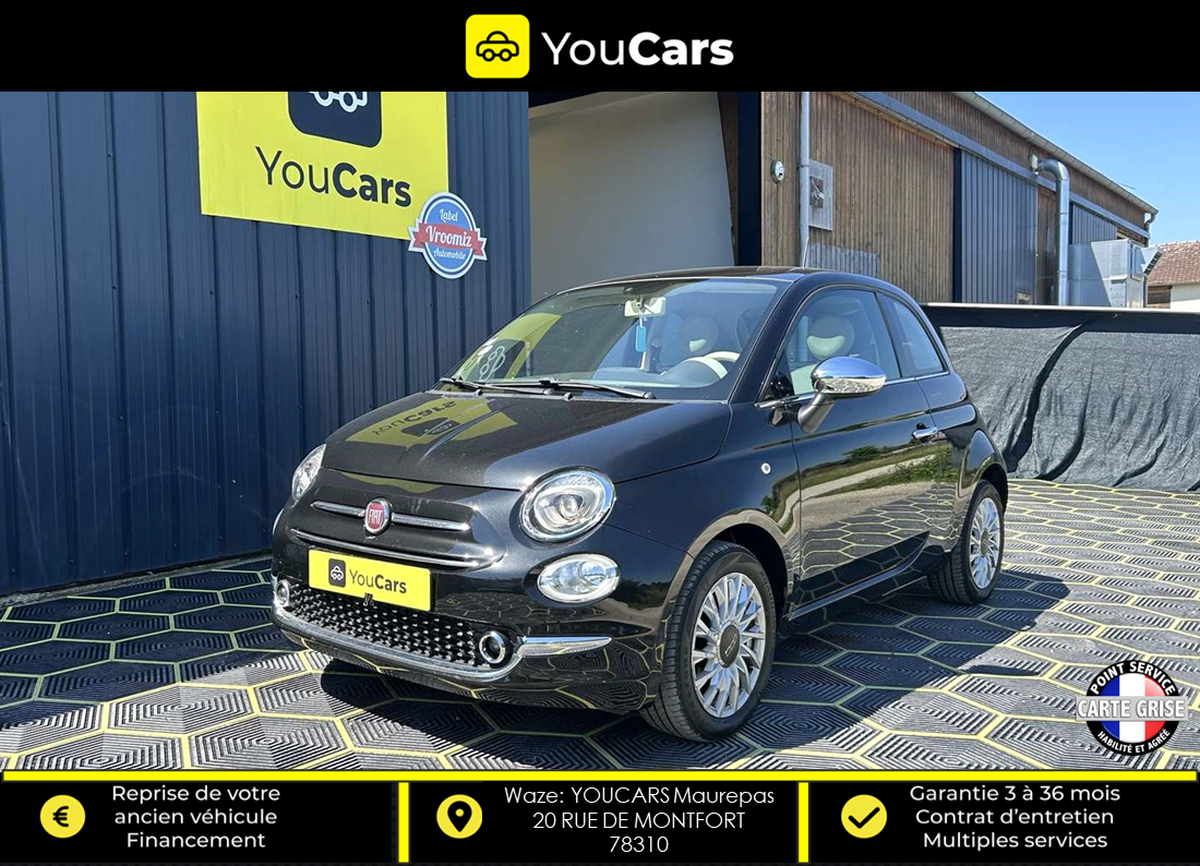 Fiat 500 III Phase 3 LOUNGE 1.2  69 cv BOITE AUTO TOIT PANORAMIQUE SEMI CUIR RADAR DE RECUL