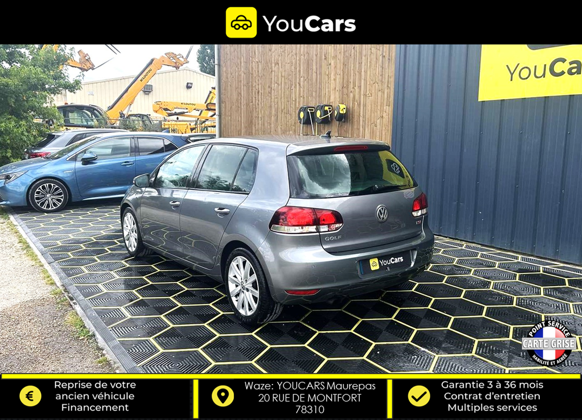 Volkswagen Golf VI CARAT 1.4 TSI 160 CV / 2EM MAIN / RADAR AV ET AR / CLIM / GPS / BLUETOOTH