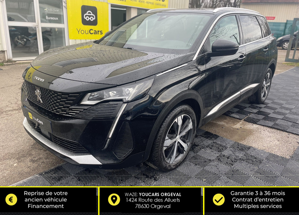 Peugeot 5008 GT 2.0 BlueHDi EAT8 177cv Boîte auto CARPLAY - RIEN A PREVOIR - DEMARRAGE SANS CLE