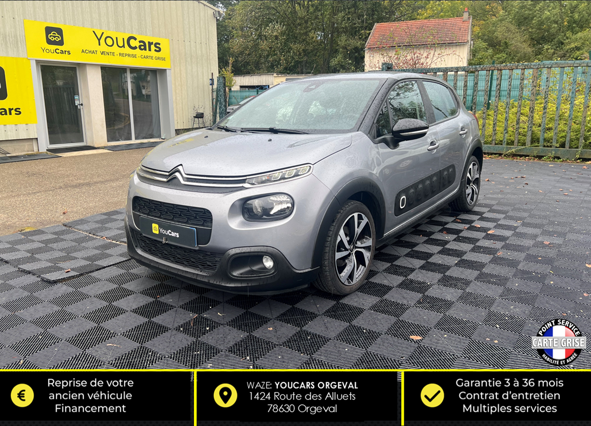 Citroën C3 1.5 BlueHDi 102 cv- CARNET D'ENTRETIEN COMPLET - RADAR DE RECUL - CARPLAY - MOTEUR FIABLE