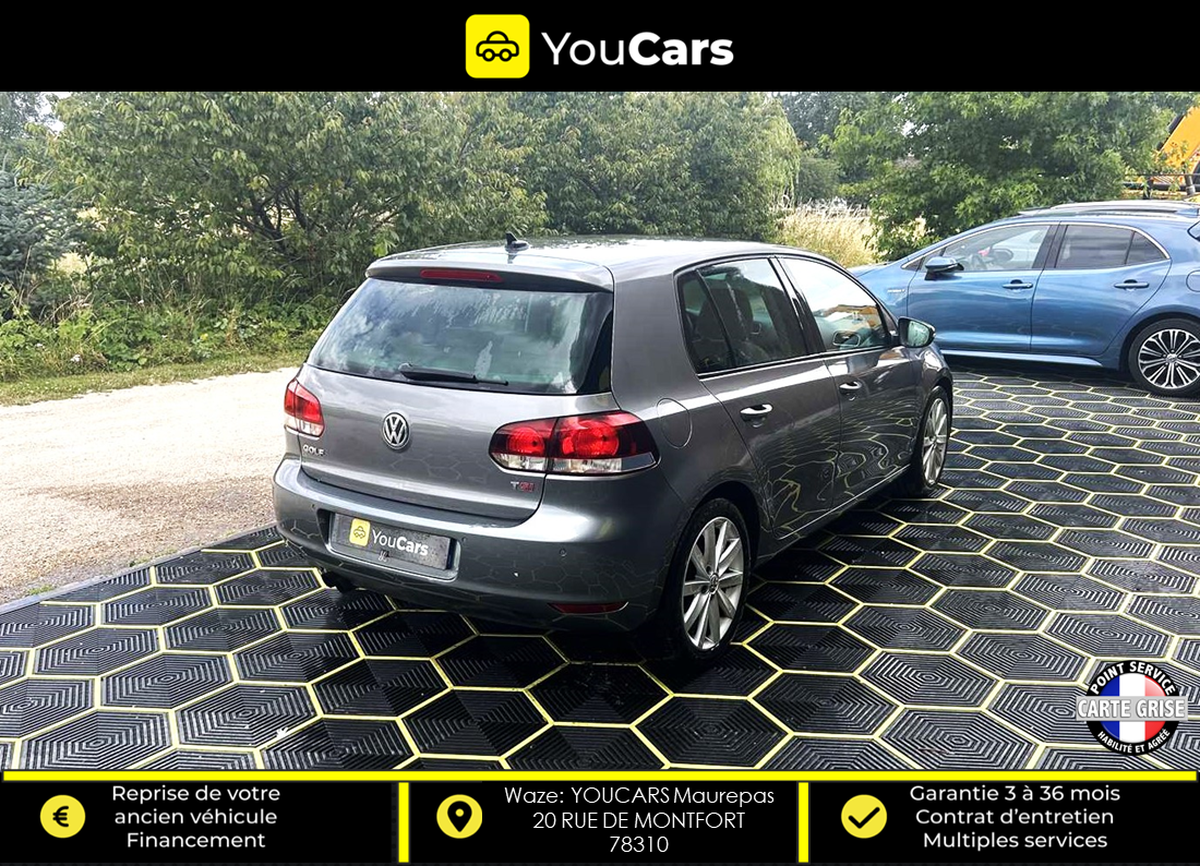 Volkswagen Golf VI CARAT 1.4 TSI 160 CV / 2EM MAIN / RADAR AV ET AR / CLIM / GPS / BLUETOOTH