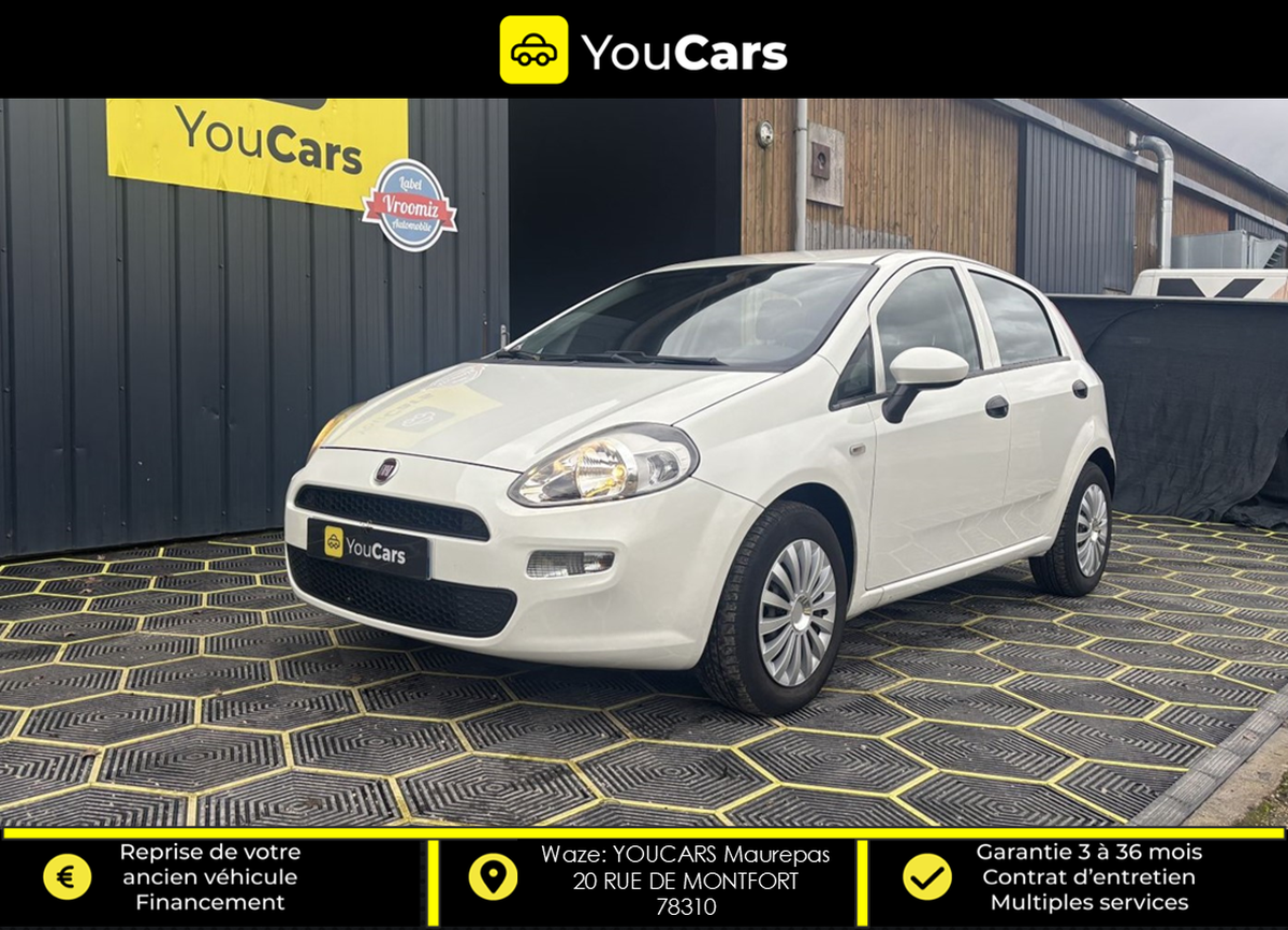 Fiat Punto EASY 1.2 i 69 cv - ENTRETIEN COMPLET FIAT - GPS - IDEAL JEUNE PERMIS - CLIMATISATION