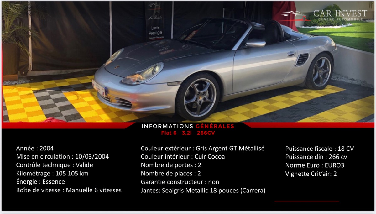 Porsche Boxster S SPIDER 550 3.2i - 266 NUMEROTER