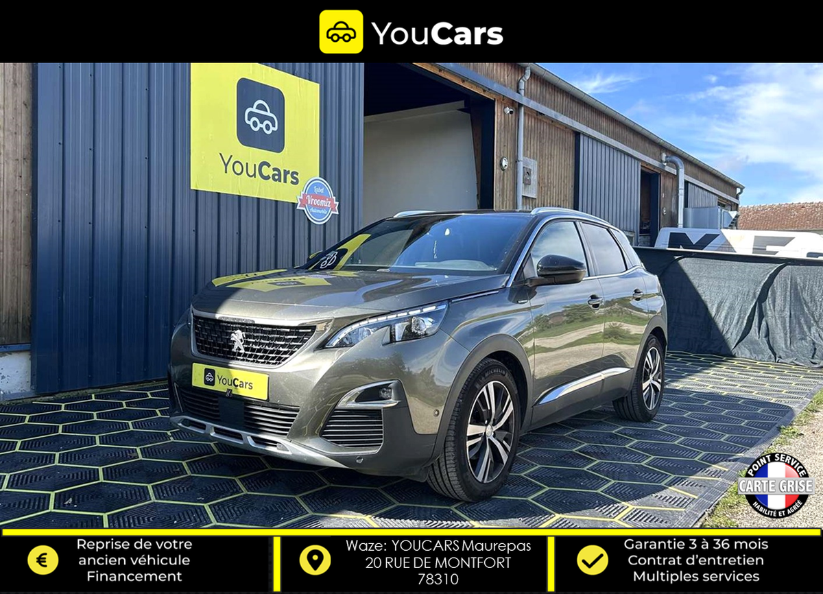 Peugeot 3008 GT LINE 1.6 BlueHDi EAT  120 cv Boîte auto ENTRETIEN COMPLET PEUGEOT SIEGES CHAUFFANTS