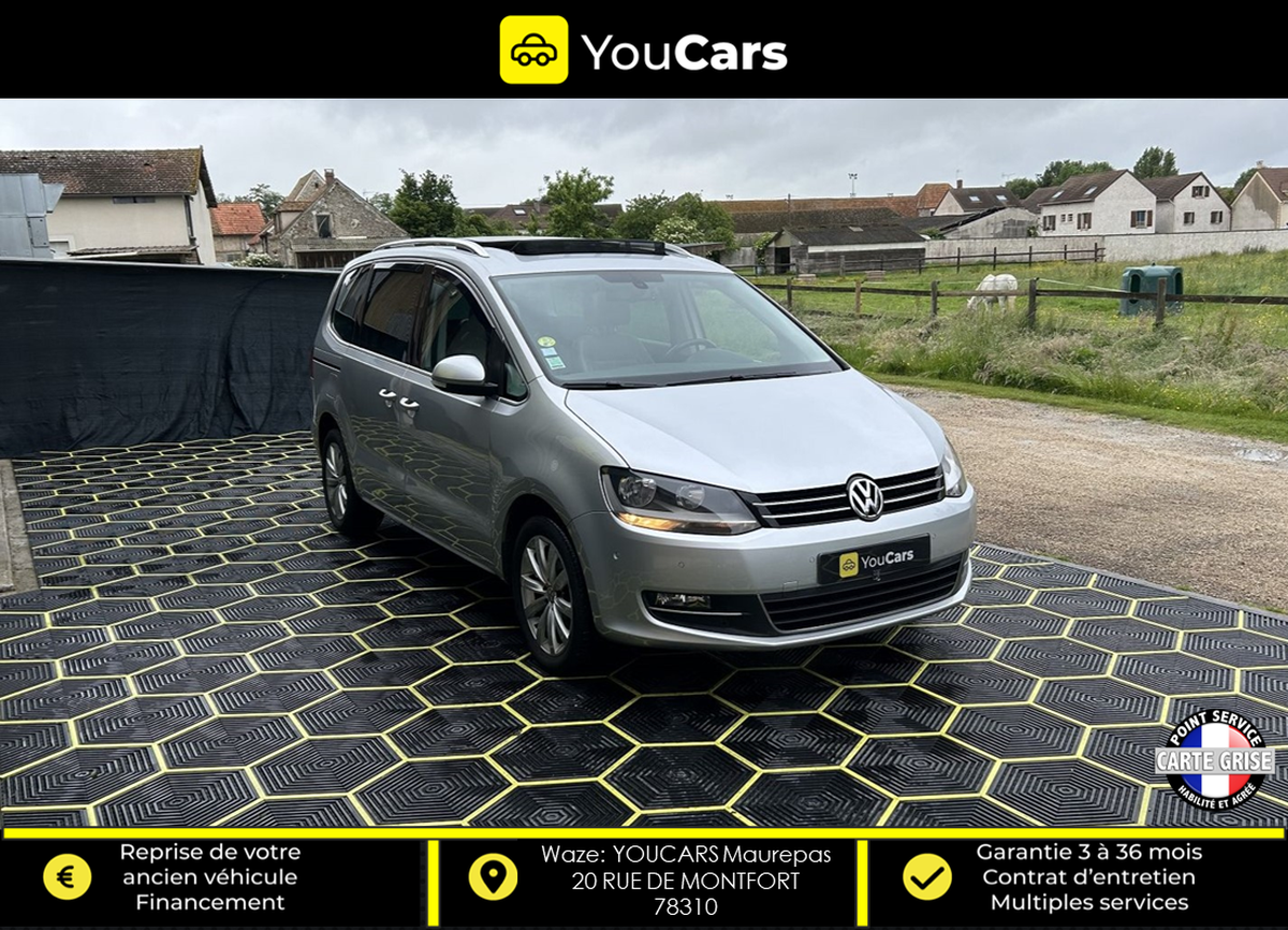 Volkswagen Sharan CARAT 2.0 TDi DPF DSG6 140 cv TOIT OUVRANT PANO - SIEGES CHAUFFANTS AV