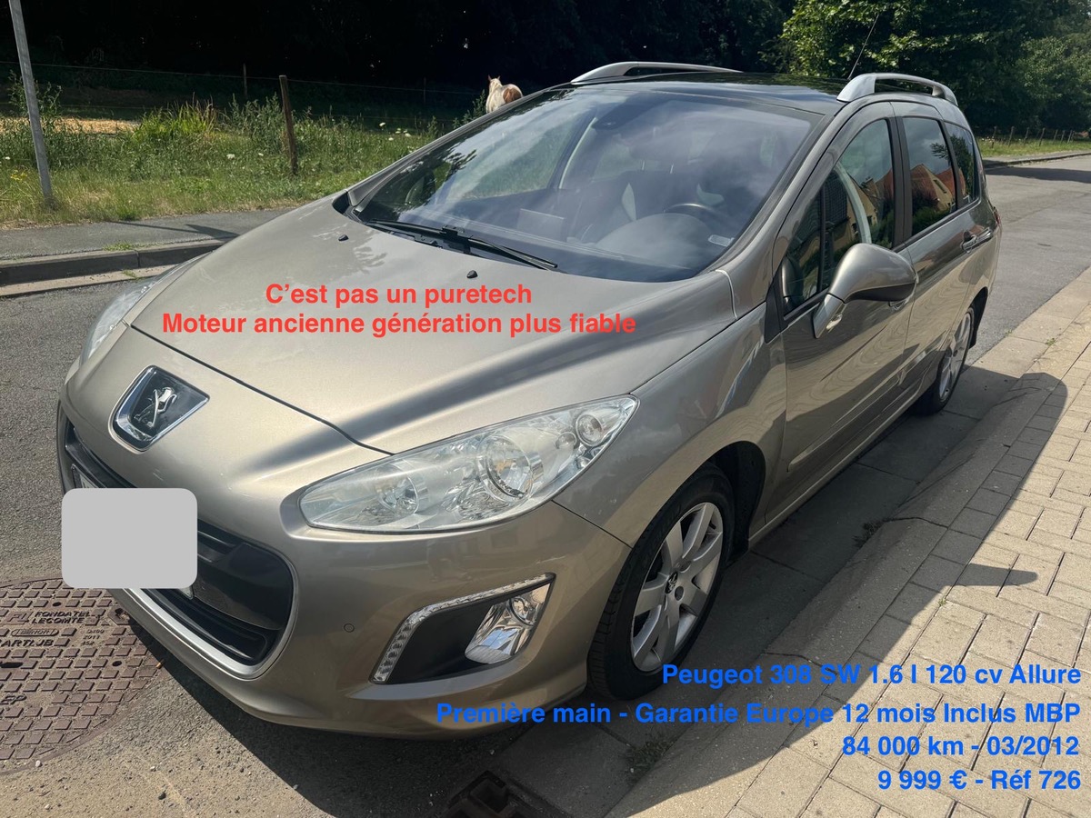 Peugeot 308 SW 1.6 I 120 CV  Allure 1 er main (Pas Puretech) 726