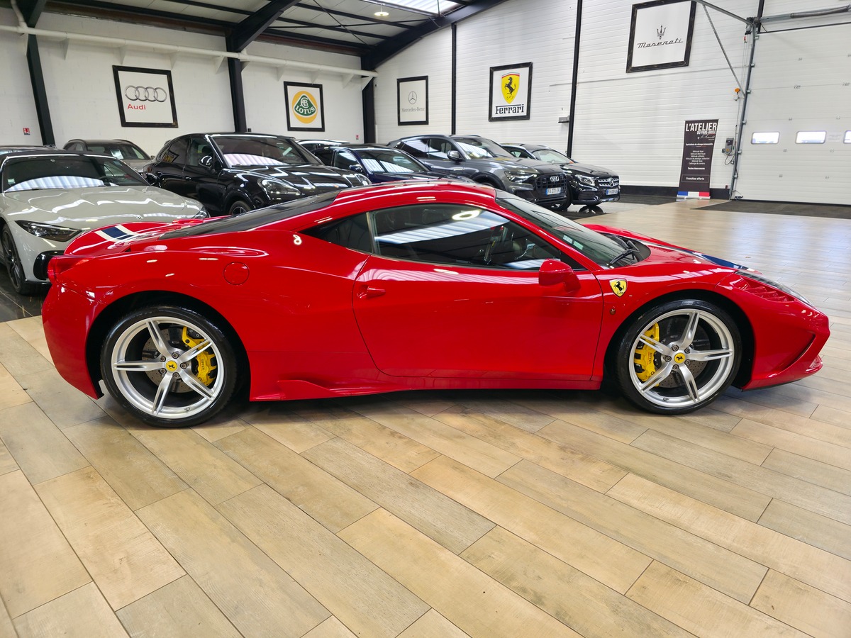 Ferrari 458 SPECIALE 4.5 605 ORIGINE FRANCE / ROSO CARSA /  BANDES NART / HARNAIS 