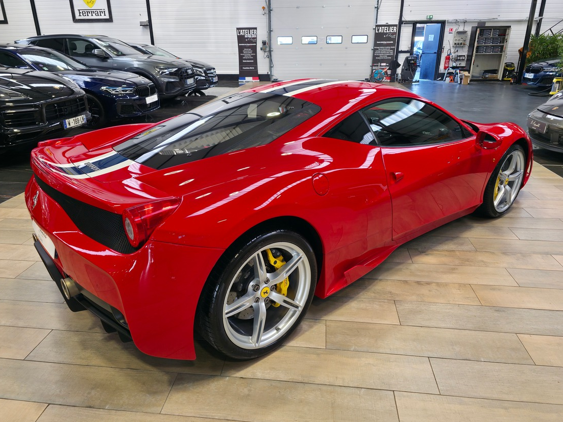 Ferrari 458 SPECIALE 4.5 605 ORIGINE FRANCE / ROSO CARSA /  BANDES NART / HARNAIS 