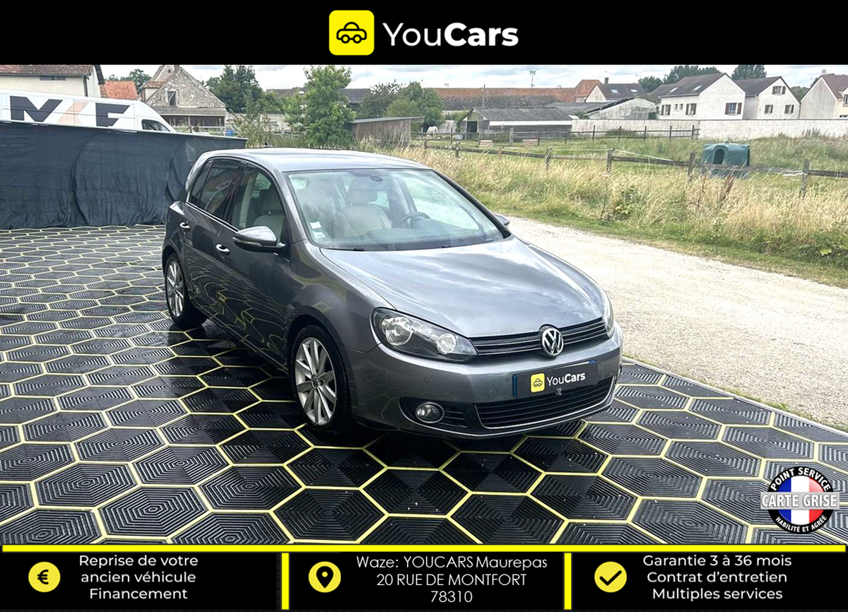 Volkswagen Golf VI CARAT 1.4 TSI 160 CV / 2EM MAIN / RADAR AV ET AR / CLIM / GPS / BLUETOOTH