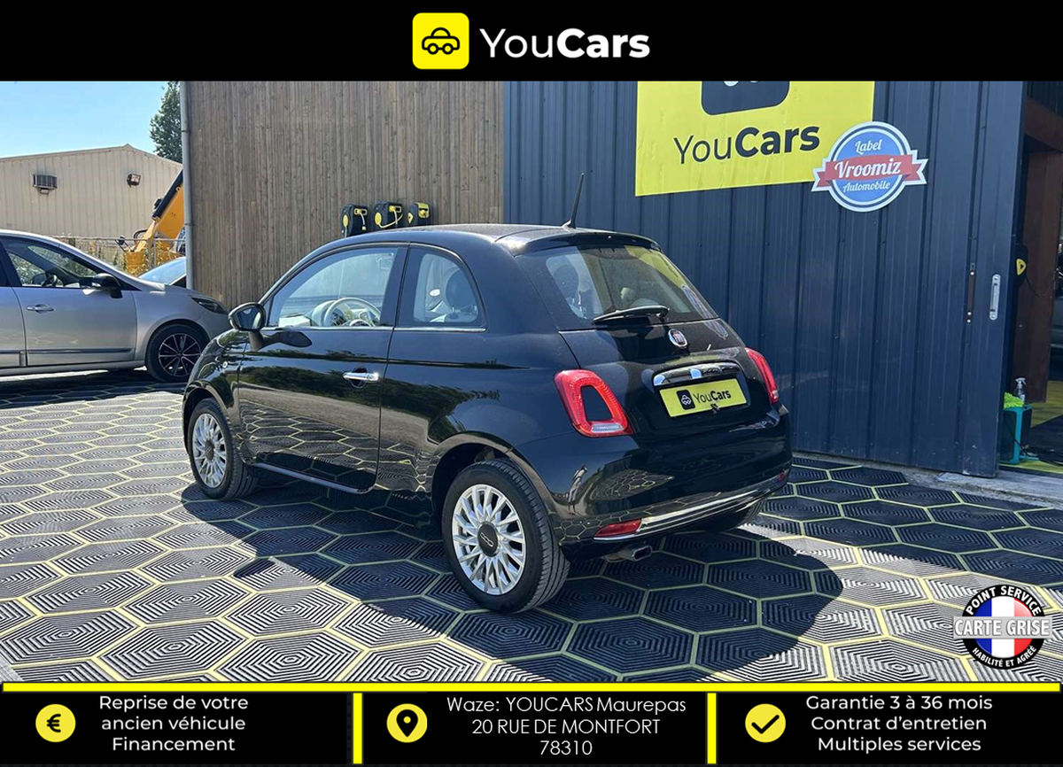 Fiat 500 III Phase 3 LOUNGE 1.2  69 cv BOITE AUTO TOIT PANORAMIQUE SEMI CUIR RADAR DE RECUL