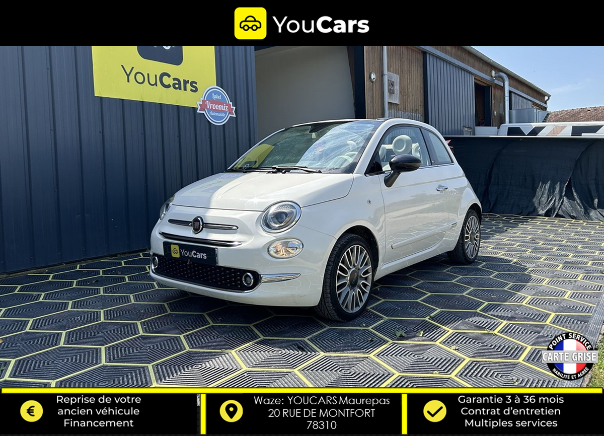 Fiat 500 LOUNGE CABRIOLET Phase 3 1.2 MPi 69 cv ECRAN GPS - BLUETHOOT MUSIC