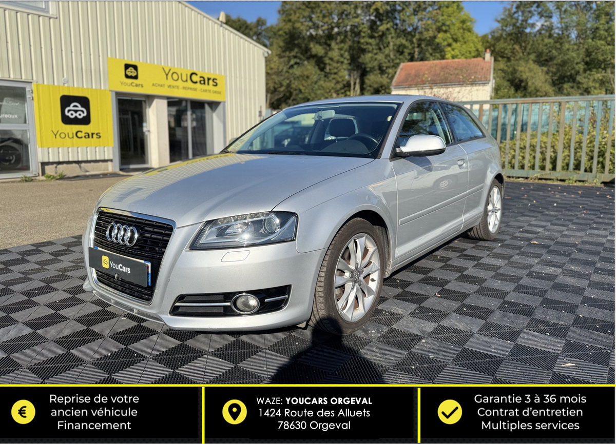 Audi A3 Phase 2 2.0 TDi 140 cv AMBITION - AIDE PARKING - SIEGES CHAUFFANTS - REGULATEUR DE VITESSE