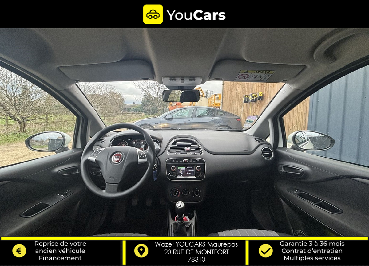 Fiat Punto EASY 1.2 i 69 cv - ENTRETIEN COMPLET FIAT - GPS - IDEAL JEUNE PERMIS - CLIMATISATION