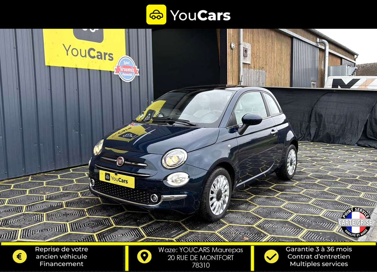 Fiat 500 III Phase 3 1.0 LOUNGE Mhd 69 cv PACK CITY TOIT PANORAMIQUE APPLE CARPLAY